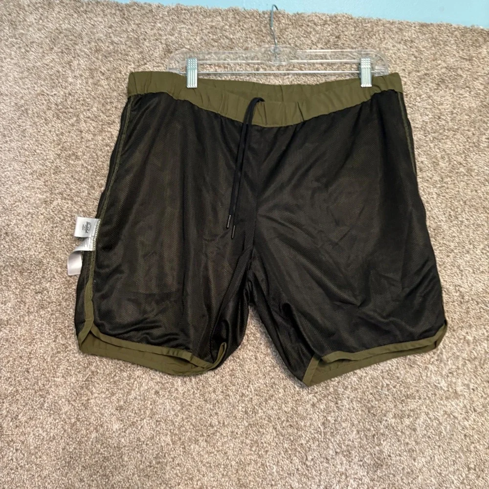 Herschel Supply Co. Training Shorts Mens Large Green HSC-BTU Athletic Mesh Lined
